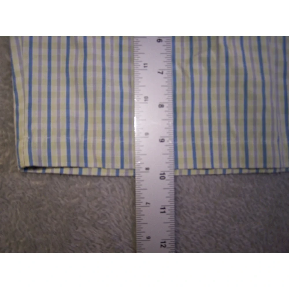 Andrew Scott Shorts Men's XL 32X10 Boxer Plaid Yellow‎ Blue Pre-Owned